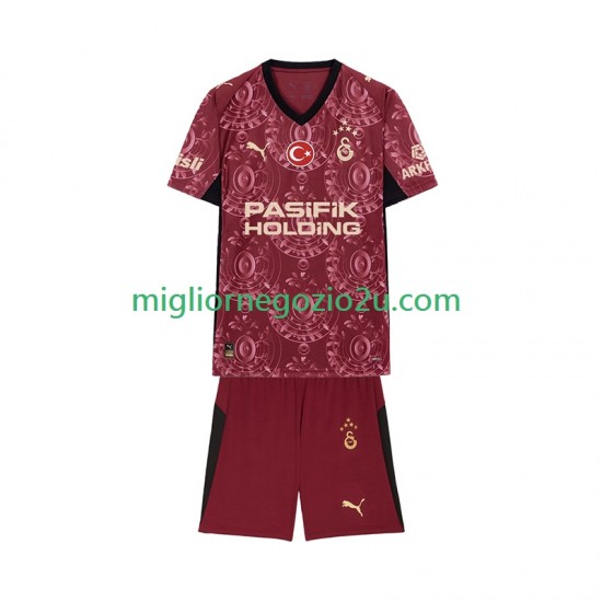 Maglia Galatasaray Bambino Terza Divisa 2025-2026 Manica Corta