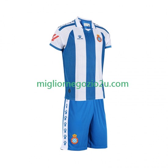 Maglia RCD Espanyol Bambino Casa Divisa 2025-2026 Manica Corta