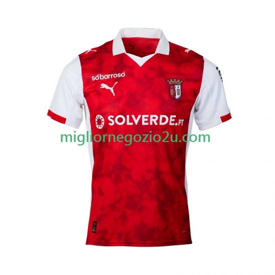 Maglia SC Braga Uomo Casa Divisa 2025-2026 Manica Corta