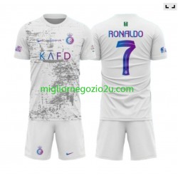 Maglia Al-Nassr Ronaldo 7 Bambino Terza Divisa 2023-2024 Manica Corta