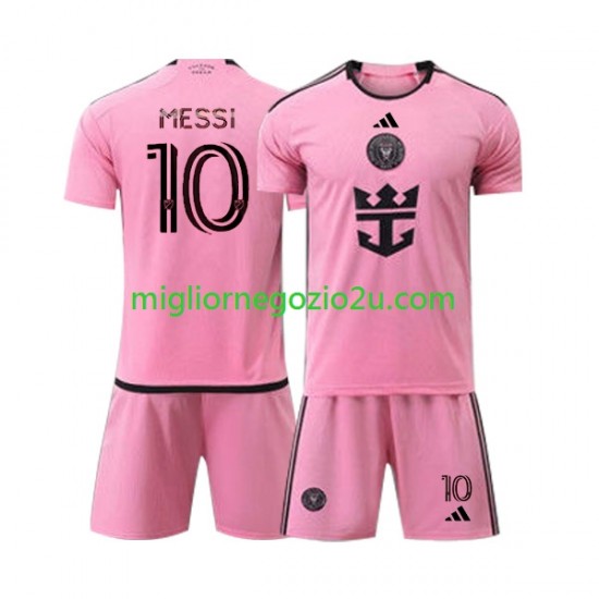 Maglia Inter Miami Lionel Messi 10 Bambino Casa Divisa 2024 Manica Corta