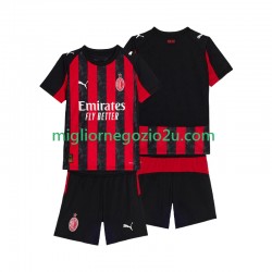 Maglia AC Milan Bambino Casa Divisa 2025-2026 Manica Corta