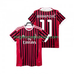 Maglia AC Milan Ibrahimović Zlatan 11 2012 Retro Uomo Casa Divisa 2011 Manica Corta