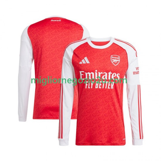 Maglia Arsenal Uomo Casa Divisa 2025-2026 Manica Lunga