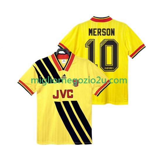 Maglia Arsenal MERSON 10 1993 Retro Uomo Trasferta Divisa 1994 Manica Corta