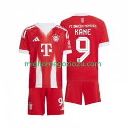 Maglia FC Bayern München Harry Kane 9 Bambino Casa Divisa 2025-2026 Manica Corta