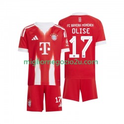 Maglia FC Bayern München Michael Olise 17 Bambino Casa Divisa 2025-2026 Manica Corta