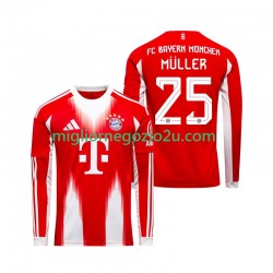 Maglia FC Bayern München Thomas Muller 25 Uomo Casa Divisa 2025-2026 Manica Lunga