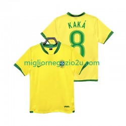 Maglia Brasile KAKA 8 Retro Uomo Casa Divisa 2006 Manica Corta