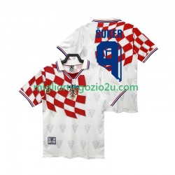 Maglia Croazia BSUKER 9 Retro Uomo Casa Divisa 1998 Manica Corta
