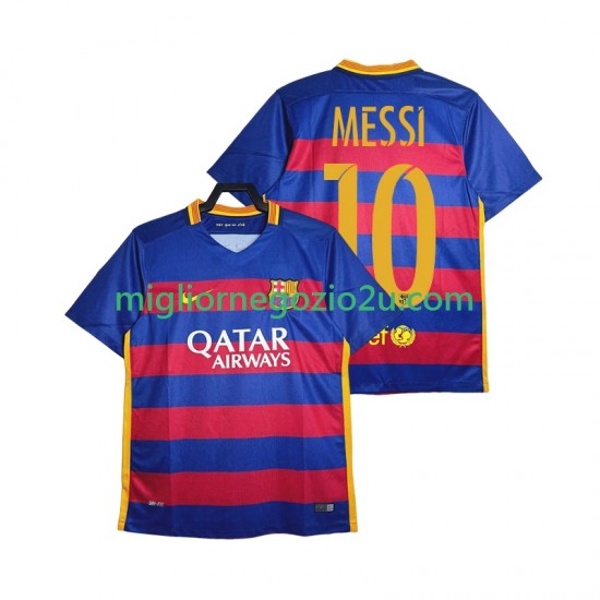 Maglia FC Barcelona Lionel Messi 10 2015-2016 Retro Uomo Casa Divisa Manica Corta