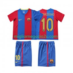 Maglia FC Barcelona RONALDINHO 10 2007 Retro Bambino Casa Divisa 2006 Manica Corta