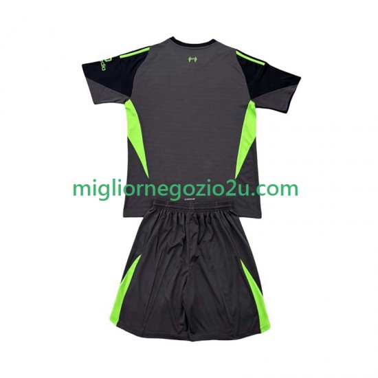 Maglia Liverpool Portiere Bambino Casa Divisa 2025-2026 Manica Corta
