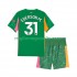 Maglia Manchester City Ederson Moraes 31 Portiere Bambino Casa Divisa 2025-2026 Manica Corta