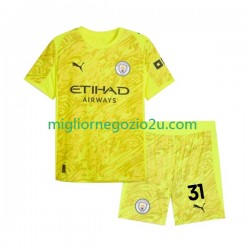 Maglia Manchester City Ederson Moraes 31 Portiere Bambino Terza Divisa 2025-2026 Manica Corta