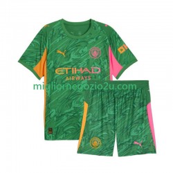 Maglia Manchester City Portiere Bambino Casa Divisa 2025-2026 Manica Corta