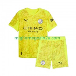 Maglia Manchester City Portiere Bambino Terza Divisa 2025-2026 Manica Corta