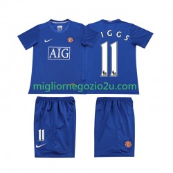Maglia Manchester United GIGGS 11 Retro Bambino Trasferta Divisa 2008 Manica Corta