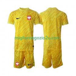 Maglia Polonia Portiere Bambino Casa Divisa 2024 Manica Corta