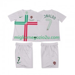 Maglia Portogallo Cristiano Ronaldo 7 2012 Retro Bambino Trasferta Divisa Manica Corta