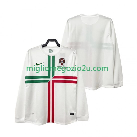 Maglia Portogallo 2012 Retro Uomo Trasferta Divisa Manica Lunga