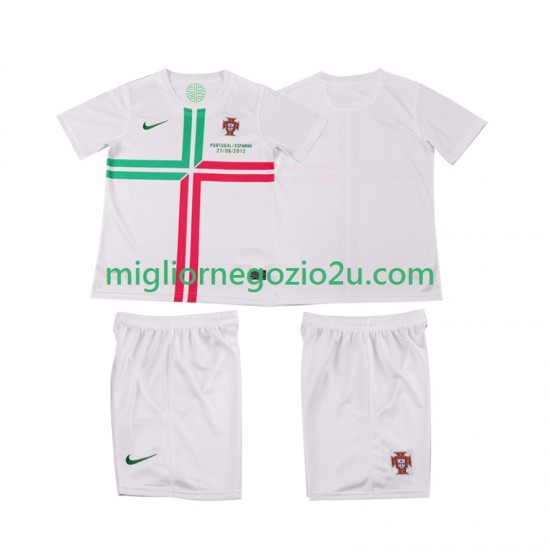 Maglia Portogallo 2012 Retro Bambino Trasferta Divisa Manica Corta