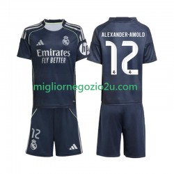Maglia Real Madrid Alexander-Arnold 12 Bambino Trasferta Divisa 2025-2026 Manica Corta