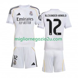 Maglia Real Madrid Alexander-Arnold 12 Bambino Casa Divisa 2025-2026 Manica Corta