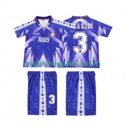 Maglia Real Madrid R CARLOS 3 1996-1997 Retro Bambino Trasferta Divisa Manica Corta