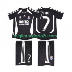 Maglia Real Madrid RAUL 7 2007 Retro Bambino Trasferta Divisa 2006 Manica Corta