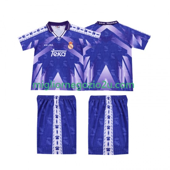 Maglia Real Madrid 1996-1997 Retro Bambino Trasferta Divisa Manica Corta