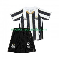 Maglia Santos FC Neymar JR 10 Bambino Trasferta Divisa 2025-2026 Manica Corta