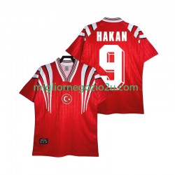 Maglia Turchia HAKAN 9 1996 Retro Uomo Casa Divisa Manica Corta