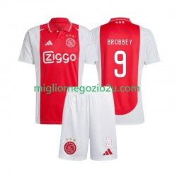 Maglia AFC Ajax Brian Brobbey 9 Bambino Casa Divisa 2024-2025 Manica Corta