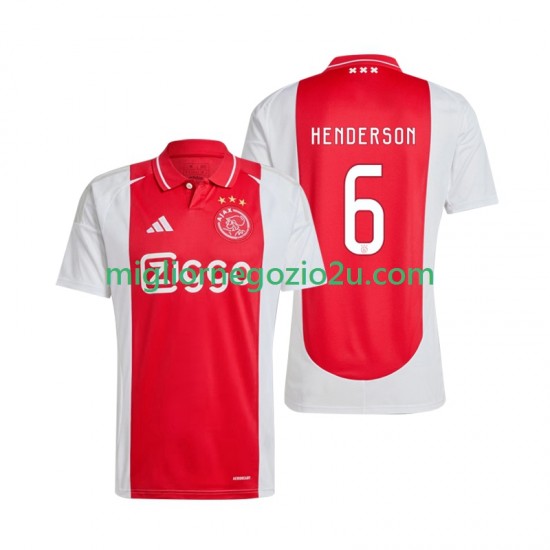 Maglia AFC Ajax Henderson 6 Uomo Casa Divisa 2024-2025 Manica Corta