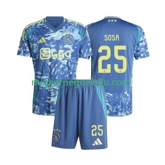 Maglia AFC Ajax Wout Weghorst 25 Bambino Trasferta Divisa 2024-2025 Manica Corta