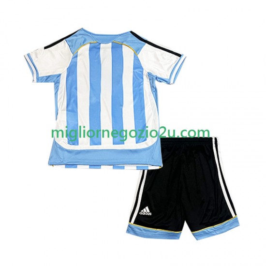 Maglia Argentina Retro Bambino Casa Divisa 2006 Manica Corta