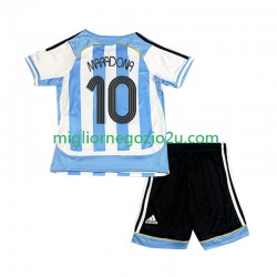 Maglia Argentina Maradona 10 Retro Bambino Casa Divisa 2006 Manica Corta