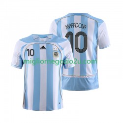 Maglia Argentina Maradona 10 Retro Uomo Casa Divisa 2006 Manica Corta