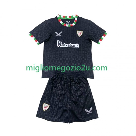 Maglia Athletic Bilbao Bambino Quarta Divisa 2024-2025 Manica Corta