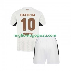 Maglia Bayer 04 Leverkusen Florian Wirtz 10 Bambino Trasferta Divisa 2024-2025 Manica Corta