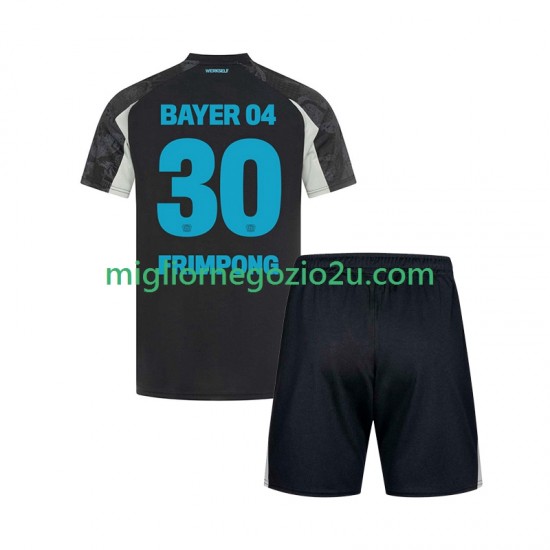 Maglia Bayer 04 Leverkusen Frimpong 30 Bambino Terza Divisa 2024-2025 Manica Corta