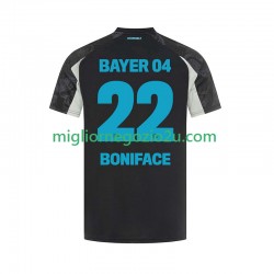 Maglia Bayer 04 Leverkusen Victor Boniface 22 Uomo Terza Divisa 2024-2025 Manica Corta