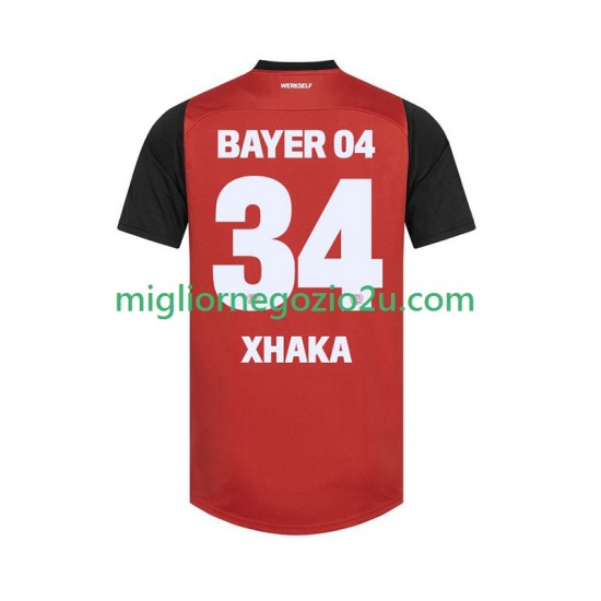 Maglia Bayer 04 Leverkusen XHAKA 34 Uomo Casa Divisa 2024-2025 Manica Corta