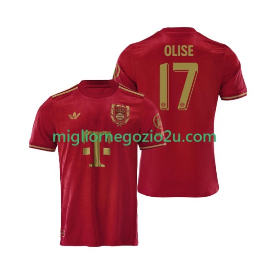 Maglia FC Bayern München 125th Anniversary Michael Olise 17 Red Uomo Casa Divisa 2024-2025 Manica Corta