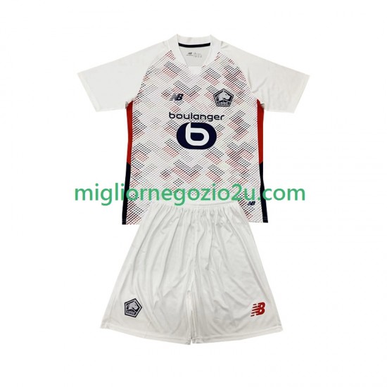 Maglia LOSC Lille Bambino Trasferta Divisa 2024-2025 Manica Corta