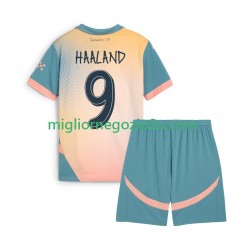 Maglia Manchester City Haaland 9 Bambino Quarta Divisa 2024-2025 Manica Corta