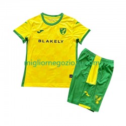 Maglia Norwich City Bambino Casa Divisa 2024-2025 Manica Corta