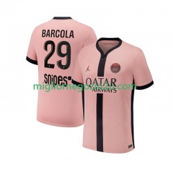 Maglia Paris Saint-Germain Bradley Barcola 29 Uomo Terza Divisa 2024-2025 Manica Corta