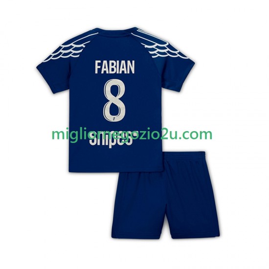 Maglia Paris Saint-Germain Fabian 8 Bambino Quarta Divisa 2024-2025 Manica Corta